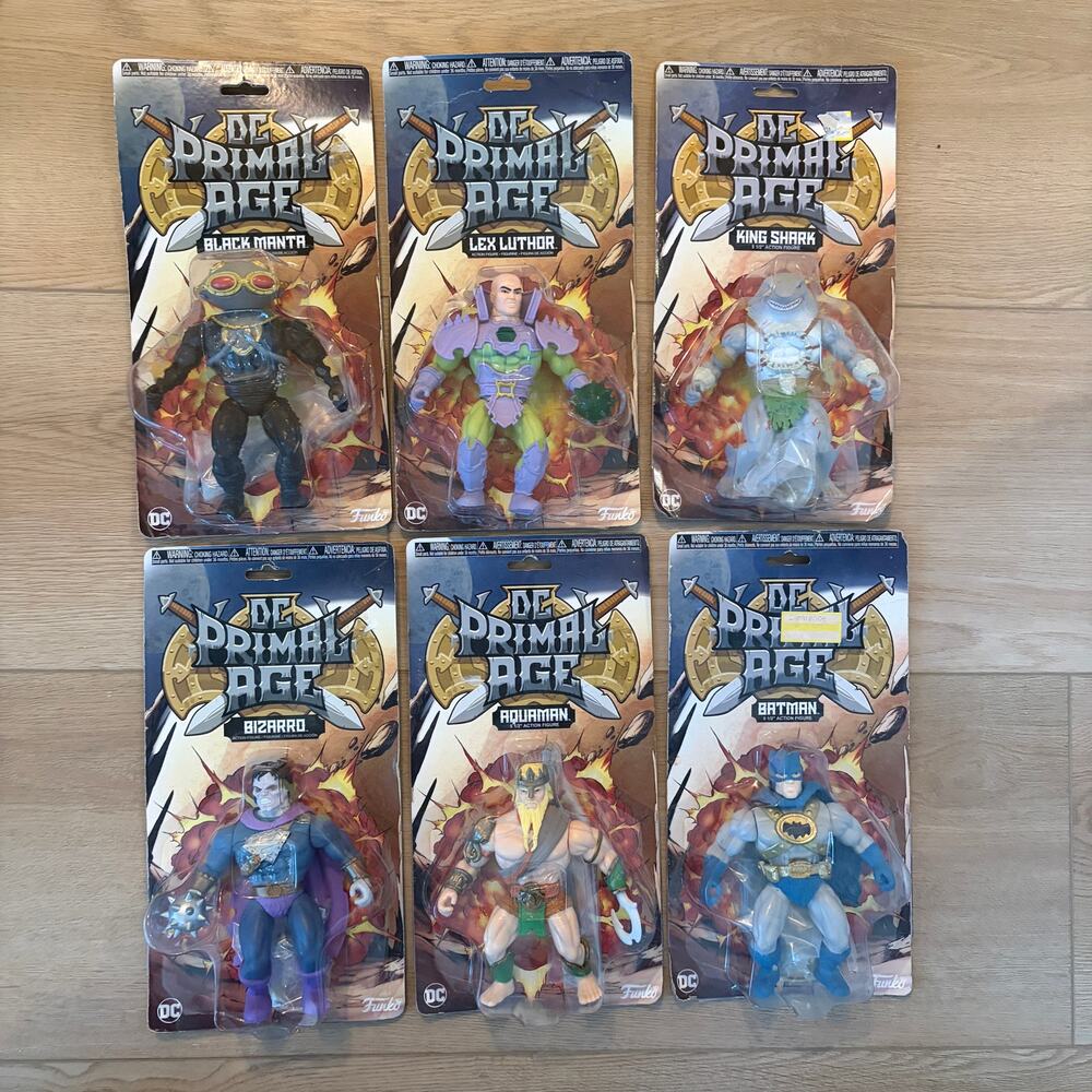DC Primal Age Funko Action Figure LOT of 6 Black Manta, Aquaman, Batman MORE